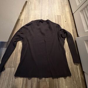 Everlane Waffle Knit Thermal Long Sleeve Crewneck Shirt Brown Minimalist